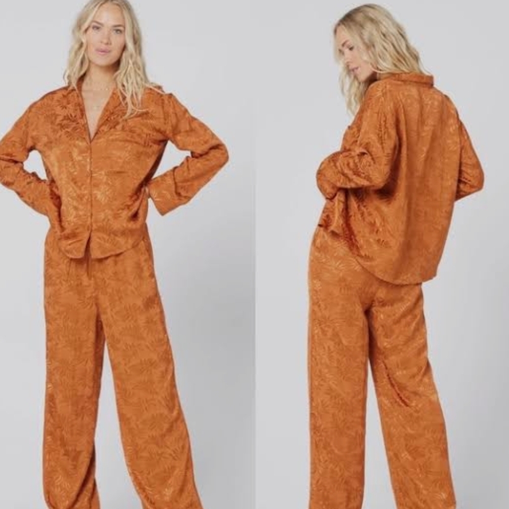 L*Space Burnt Orange Textured Top